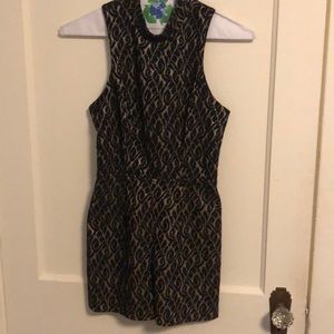 Black and Gold Cocktail Party Romper